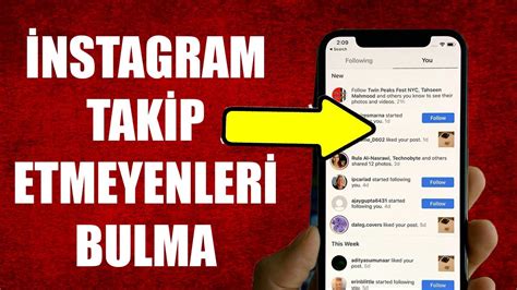 İnstagram takip etmeyenleri bulma