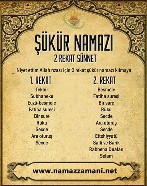 Şükür namazı nasıl kılınır