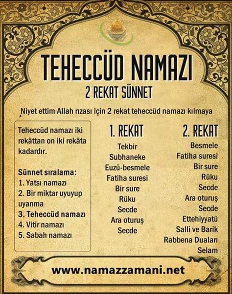 Teheccüd namazı nasıl kılınır